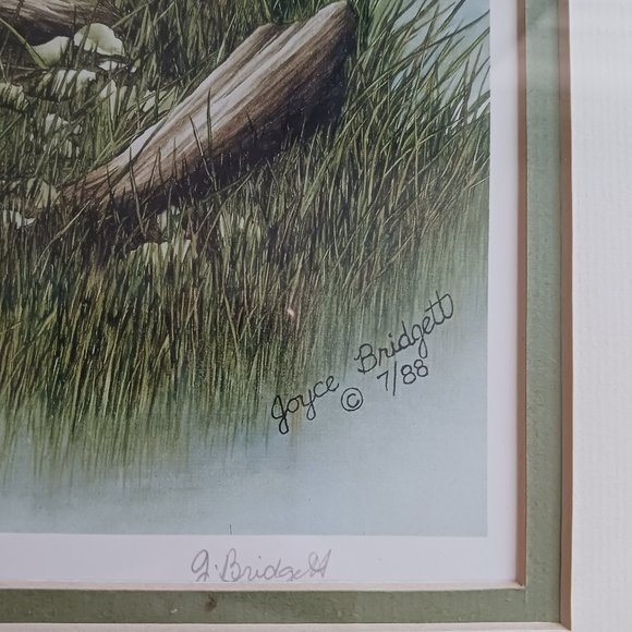 Joyce Bridgett Lithograph Mom and Baby Ducks Vintage 1989 - Picture 2 of 3